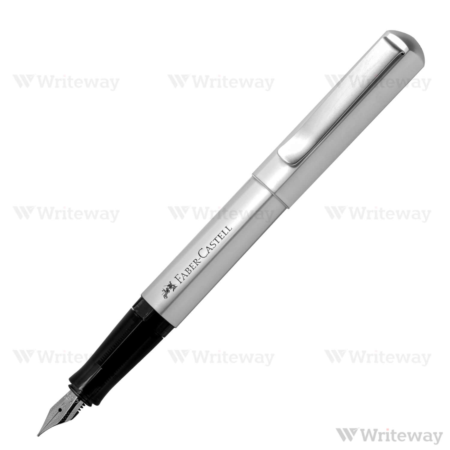 FABER CASTELL HEXO FOUNTAIN PEN SILVER MEDIUM 
